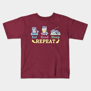 Eat Read Sleep Repeat Kids T-Shirt